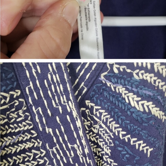 Free People Blue Embroidered Wrap Hoodie - Picture 3 of 3